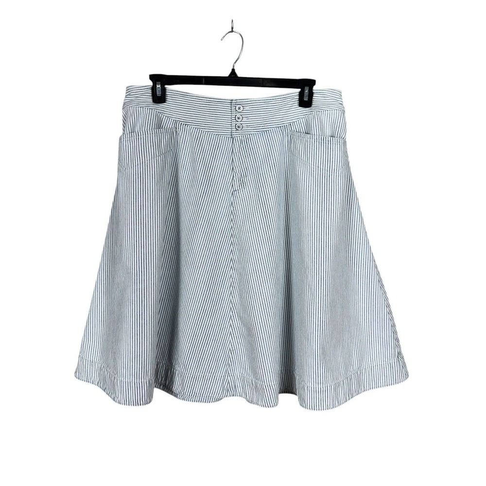 Vintage Ralph Lauren Jeans Denim Skirt Size 16 A Line Striped Nautical Cottage